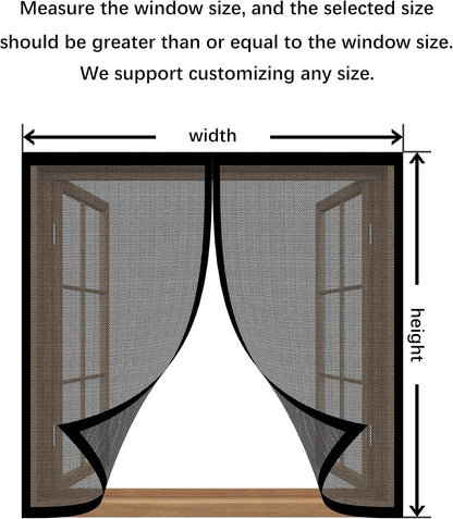  Insect Screen Window 152 X 119 Cm Anti-Mosquito Automatic Closed Door Curtain, No Drilling For Sliding Windows, White