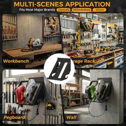  Support De Sciage Circulaire Mural Pour Abri De Jardin, Garage, Panneau Perforé, Atelier, Maison, Support En Métal Noir, Cintre D'organisation D'atelier, Cintre à Outils