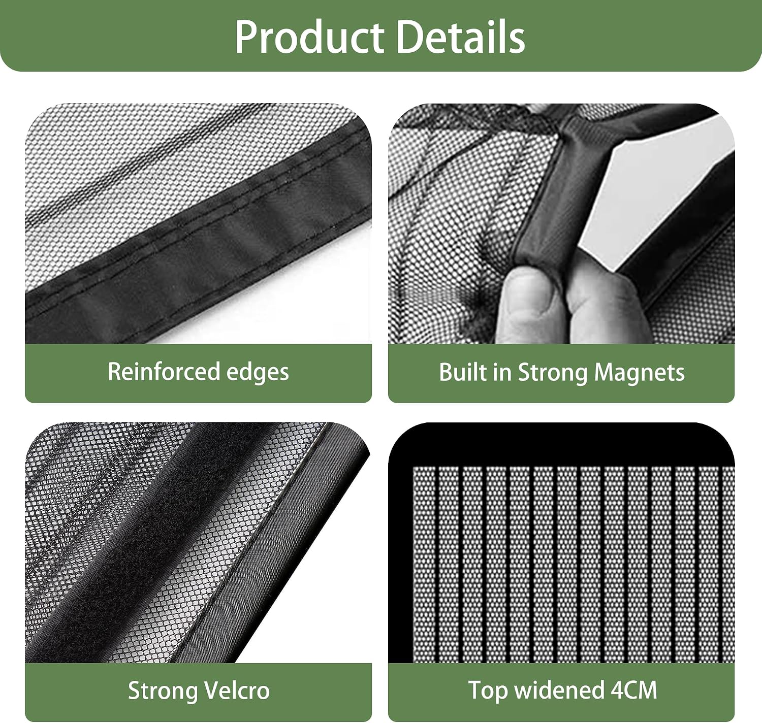  Magnetic Mosquito Net 132 X 103 Cm Automatic Roll-Up Without Drilling For All Types Of Windows, White