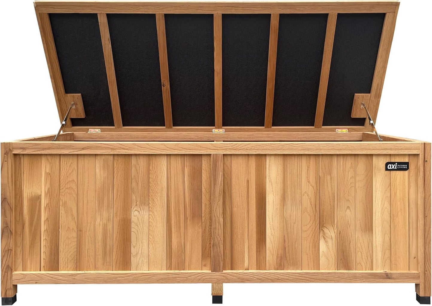  AXI Milo Coffre De Jardin En Bois Brun - 160 X 70 X 120 Cm | Coffre De Rangement Sous Un Abri Ou à L’intérieur Avec Fond Et Serrure | Meuble Exterieur Rangement Outils De Jardinage/Coussins