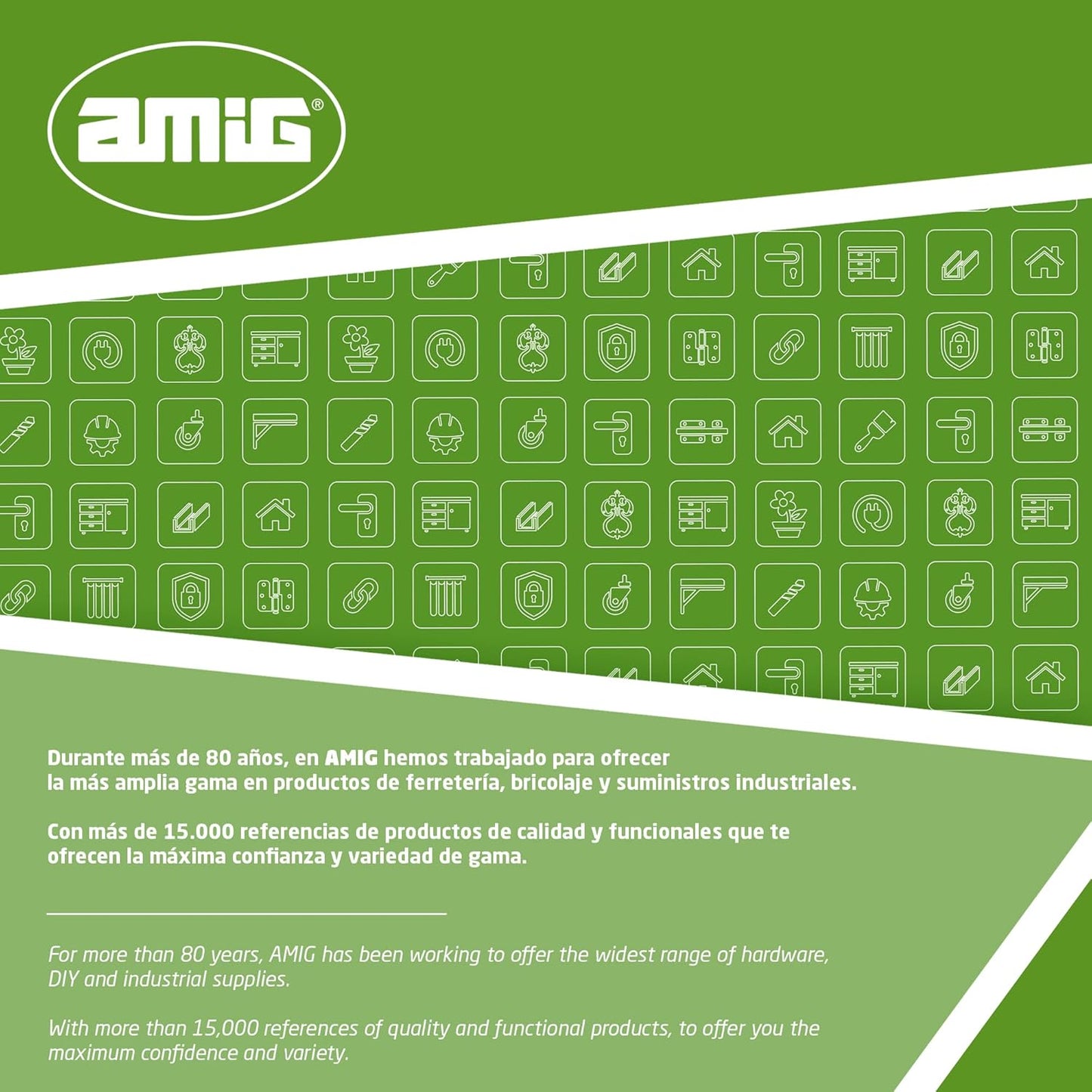  Amig - Goupille De Verrouillage Pour Fenêtres Courroies En Bois Ou Aluminium Mod.40 | Convient Pour Sécuriser Les Stores | Fermeture De Sécurité Zamak Chromée | Dimensions : Ø 30 X 152 Mm