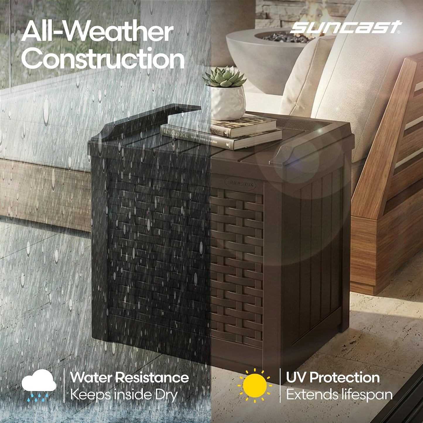  Suncast SSW600J Siège De Rangement 22 Gallon Deck Box