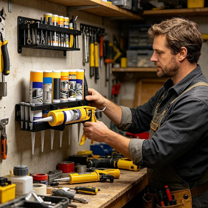  Support Porte-Tube À Graisse Mural - Rack De Rangement Pour Outils Tubulaires - Support Mural Pour Mastic - Idéal Pour Entrepôt, Atelier, Garage, Maison, Industrie, Abri De Jardin Et Espace De