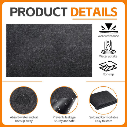  Tapis De Sol Pour Abri De Jardin En Feutre Noir, Imperméable, Résistant à La Poussière, Lavable, épais Et Doux, Antidérapant, Protège Le Sol Des Abris De L'usure, Du Liquide, De La Poussière, De