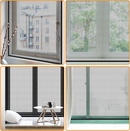  AiQInu Set Of 4 Universal Anti-Mosquito Window Insect Screen With Adhesive Tape - Fine Mesh - No Drilling Required