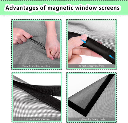  Mosquito Net Window 117 X 165 Cm Adjustable Mosquito Net With Powerful Magnets Automatic Closing For Most Types Of Windows, Black