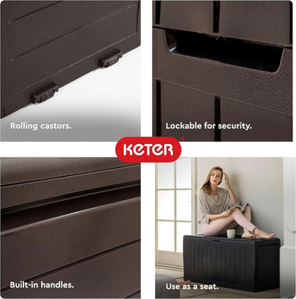  Keter Marvel Plus 71-gallon Toutes Saisons Extérieur Du Pont De Stockage Box – Espresso Marron Marron