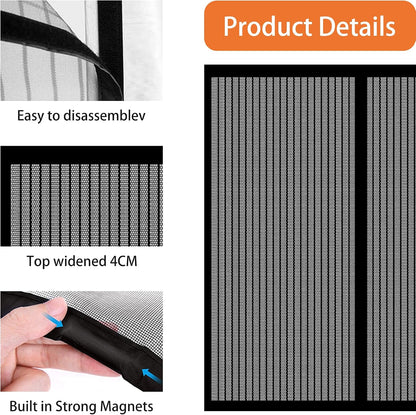  Mosquito Net Window 119 X 100 Cm Roll-Up Magnetic Automatic Stop For Types Of Windows, Black
