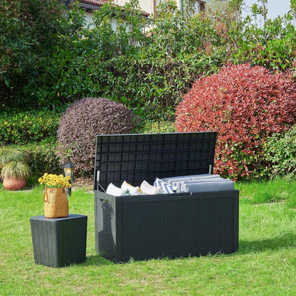  YITAHOME Boîte De Rangement D'extérieur étanche 380 L - Grande Boîte De Rangement En Résine - Coussin D'extérieur Verrouillable - Noir